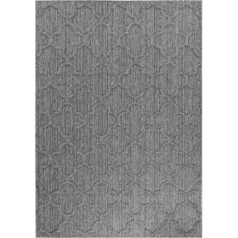 Tapis Salon Aspect Jute Boheme Relief Alhambra sobre et naturelle (Gris Naturel - 80x150cm) (1/5)
