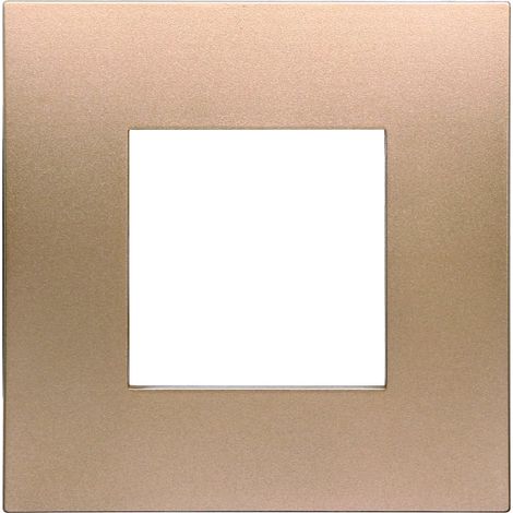 Placca Plastica ETTROIT Serie Venus 2 Posti/Moduli 502 Compatibile Con Vimar Arke, 14 Colori Disponibili (Oro)