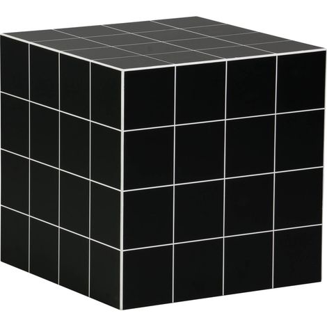 sweeek - Couchtisch, kubischer Beistelltisch in Zementfliesen-Optik 40 x 40 cm