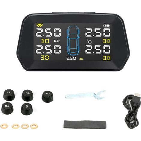 de la pression des pneus : kit intelligent, écran LCD portable, technologie de capteurs de haute précision à faible consommation  continue de l'état des pneus (1/5)