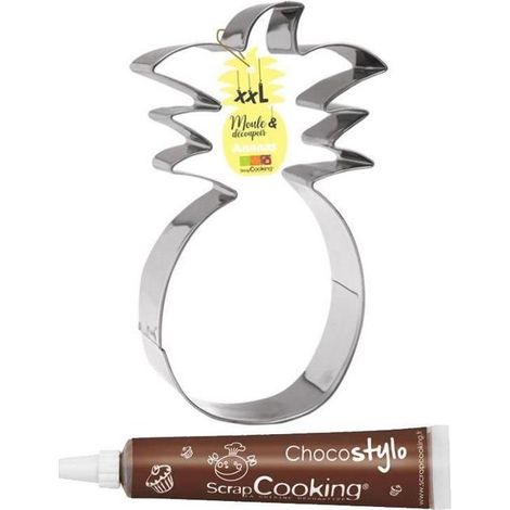 Découpoir à pâtisserie inox XXL Ananas + 1 Stylo chocolat