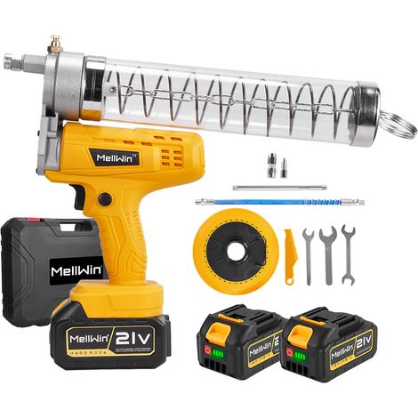 Pistola de cartuchos inalámbrica con dos baterías, pistola de silicona eléctrica de 600 g/400 g, 4 velocidades, para engrasar