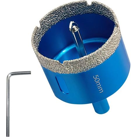 Scie Cloche Diamantée 50mm avec Foret Guidage de Centrage, Professionnelle Foret Diamanté Brasé pour Carrelage, Porcelaine, Verre, Marbre (1/5)