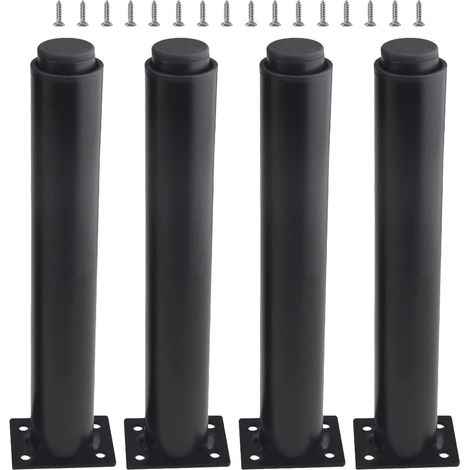 (25-42cm, black) Set of 4 adjustable, sturdy metal furniture legs for tables, beds, sofas (1/5)