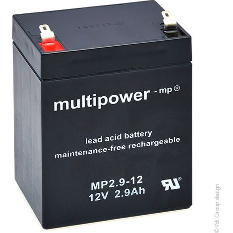 Multipower - Batterie plomb AGM MP2.9-12 12V 2.9Ah F4.8