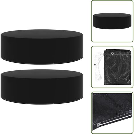 The Living Store Funda de muebles de jardín 2 uds 10 ojales 205x70 cm - Funda para ratán