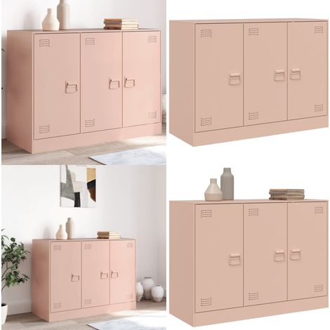 Buffet rose 99x39x73 cm acier - Buffet Rose - Meuble De Rangement - Armoire Moderne - Meubles Salon - Mobilier Chambre - Home & Living (1/5)