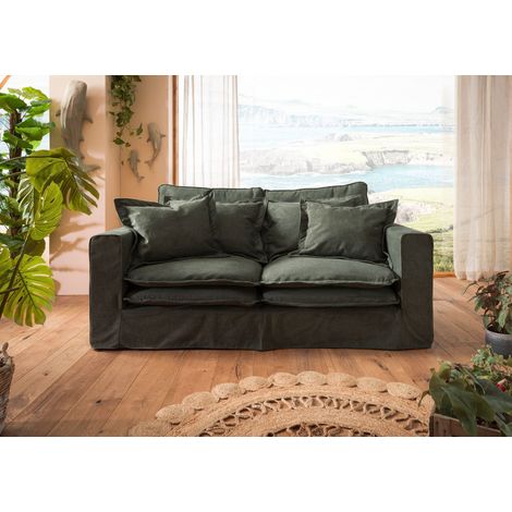 KINGSTON Divano 2 posti - stoffa / verde 196x108x76