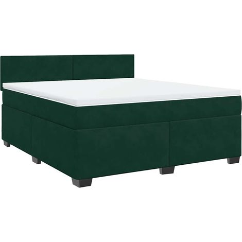 Maison Exclusive - Giroletto a Molle con Materasso Verde Scuro 180x200 cm Velluto