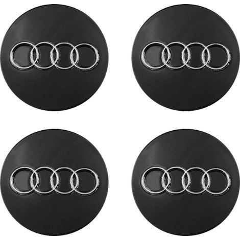 Audi-kompatible 60-mm-Radnabenkappen, 4er-Set, schwarz (1/4)