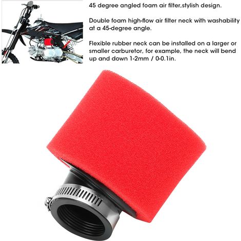 38 mm / 1,5 Zoll 45° abgewinkelter Schaumstoff-Luftfilterkapselreiniger für CRF50 XR50 CRF ATV PIT DIRT BIKE 110 cm³ 125 cm³ Rot (1/5)
