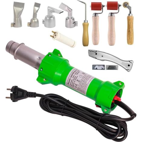 Poste à souder en plastique 1600 W - Pistolet à air chaud - Éclairage LED - Avec buses de soudage plates - Rouleau (1/5)