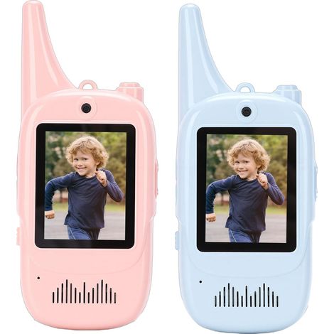 Talkies-Walkies Vidéo pour Enfants, Radio Vidéo 2 Voies, Dispositif de Communication avec Changeur de Voix, Idéal pour Les Garçons et Les Filles de 3 à 12 Ans, 2,0 Pouces (1/5)
