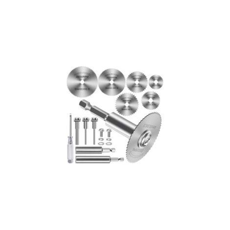 12 Pièces Disques de Coupe pour Perceuse, HSS Lames de Perceuse à Disque avec tige Hexagonale 1/4", Mini Lames de Scie Circulaire pour Bois, Plastique et Métal (1/5)