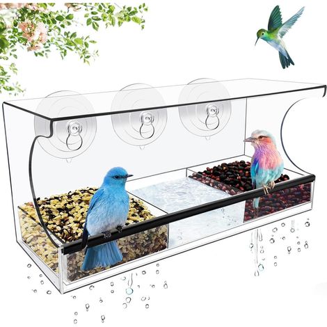 Fenster-Vogelfutterhaus mit Saugnapf und herausnehmbarer Schale