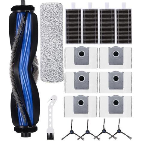 FENOPLASTICAKit Pices rechange Compatible pour Ecovacs X8 OMNI / X8 PRO / X8 PRO OMNI/PLUS AI,1 Brosse Principale, 1 Chiffon Rouleau, 4 Brosses Latrales, 6 Sacs Poussire, 4 Filtres (1/5)