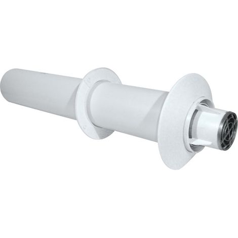 Ubbink – Terminal de fumée gaz alu/pvc horizontal 800mm – 2 rosaces 80/125 – Conduit pour installations gaz – Résistant aux températures élevées (1/5)
