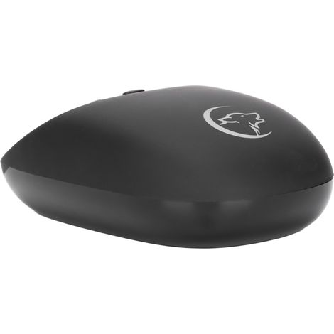 Souris sans fil 2,4 GHz, trois niveaux de DPI, design ergonomique, silencieuse, idéale pour le jeu et le bureau (noire)