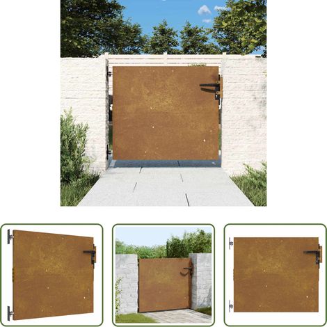 Acier Corten - Portail de jardin 85x75 cm acier corten (1/5)