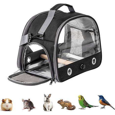 1 Sac Transport Oiseau, Léger 0,65kg, Maille Respirante, Perchoir Amovible, Pour Perroquet Petit Animal (1/5)