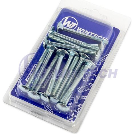 WINTECH Boulon de portail DIN 603 M8 x 50 ZB HAAFA08050BBM1