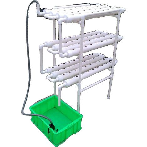 Kit de culture hydroponique, 3 couches, 108 sites de plantation, diamètre de tuyau 6,1 cm, diamètre de trou 3 cm, matériau PVC-U (1/5)