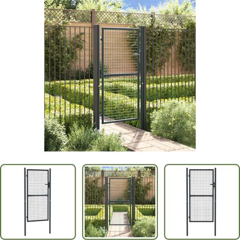 Maschen-Gartentor - Maschen-Gartentor verzinkter Stahl 100 x 175 cm Grau (1/5)