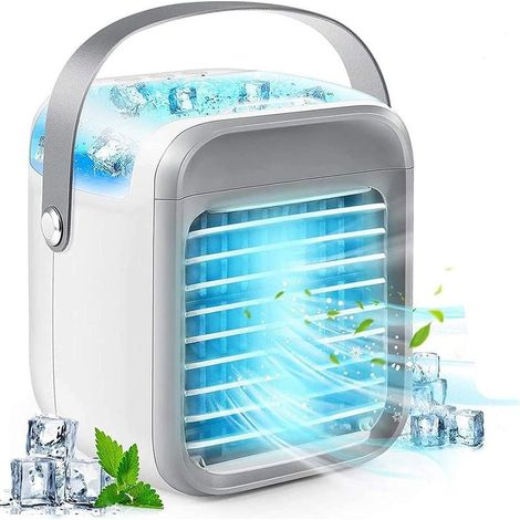 Condizionatore Portatile, Condizionatore d'aria, di raffreddamento di aria Portatile 4 in 1humidificateur, Mini dispositivo di raffreddamento evaporativo con il Serbatoio di acqua, per la Casa/Ufficio (1/5)