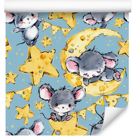 Papier peint animaux et étoiles pour salon et chambre 50x1000 cm (1/5)