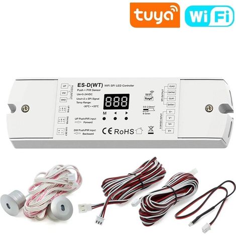 Tuya Controller Scale SPI Smart WiFi per Strisce LED Digitali con Ingressi PIR e Pulsante (1/5)