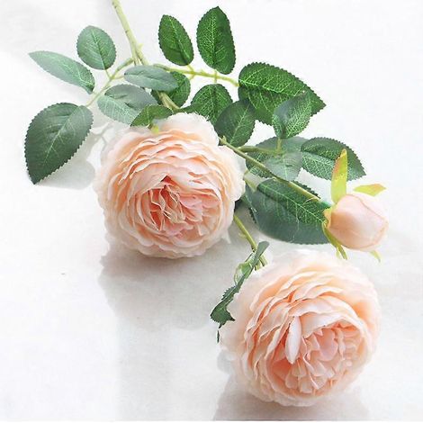 Bouquet de 3 pivoines artificielles pour la décoration de la maison, du jardin, du salon et des fêtes de mariage. Fleurs artificielles XYZChampagne (1/5)