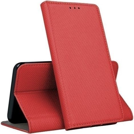 Custodia per Samsung Galaxy A9 2018 CHIUSA INTELLIGENTE MAGNETICA ROSSA + VETRO (1/5)