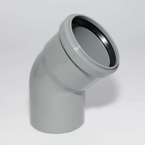 HT Bogen mit Muffe und Gummidichtung HT-Rohrbogen DN110 45° HTB