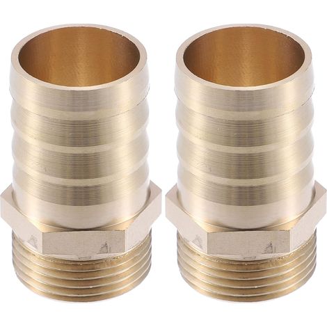 Raccord Cannelé Laiton 3/4" BSP Mâle 25mm 2 Pcs pour Auto Moto (1/5)