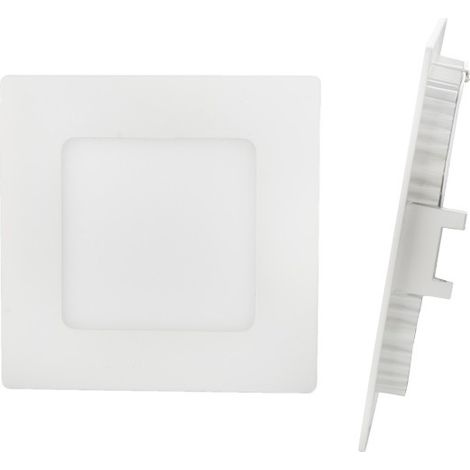 Downlight LED SMD extraplano “Novo” cuadrado (6W 4000K 430lm) IP43 12x12cm fabricado en aluminio y acrílico color blanco (1/3)