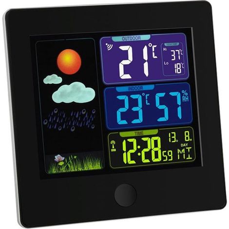 Sun Funk Wetterstation, 35.1133.01 Wettervorhersage mit Farbdisplay, Raumklimaregelung, schwarz.L (1/5)