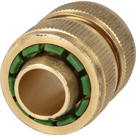 tecuro Schlauchverbinder für Wasserschläuche 3/4 Zoll (19 mm) - Messing-blank (1/4)