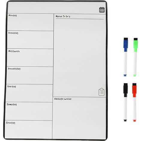 Tableau magnétique pour planificateur de repas à fixer sur le réfrigérateur, surface facile à nettoyer
