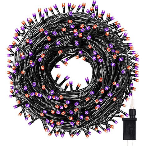 Guirlandes lumineuses d'Halloween, guirlandes lumineuses avec décorations pour fêtes et carnavals (violet et orange) (1/5)