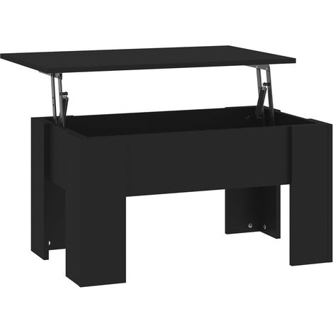 Table basse Noir 79x49x41 cm Bois d'ingénierie 2 (1/5)
