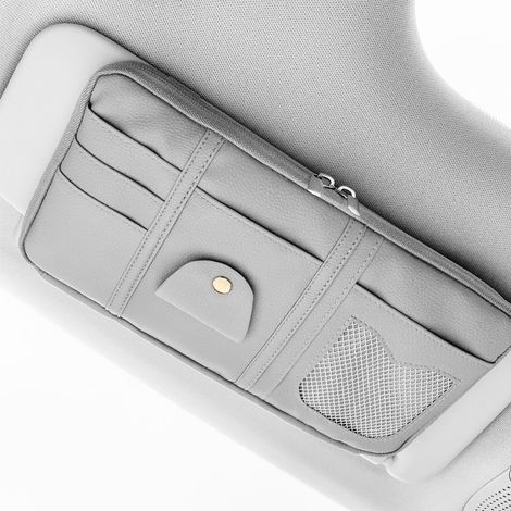 Organisateur de rétroviseur pour pare-soleil de voiture, accessoires intérieurs en cuir, rangement (1/5)
