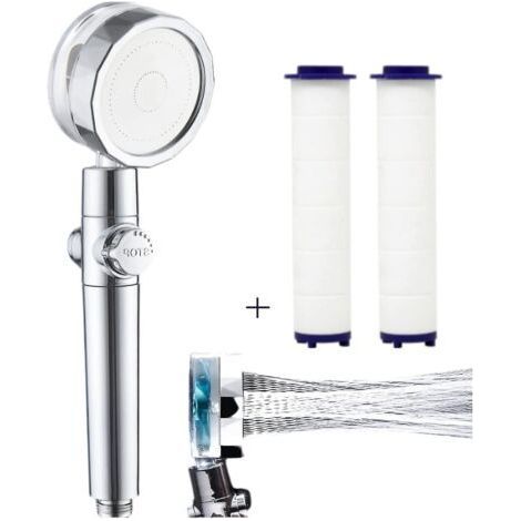 High Pressure Shower Head Filter Shower Head for Hard Water Low Water Pressure Shower Head Turbo Spa Shower Head with Water Pressure Adjustment (1/5)