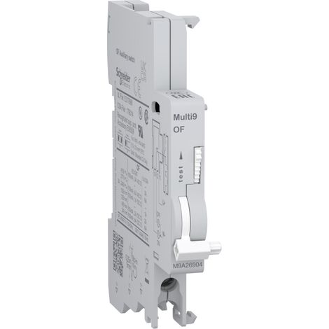 Interrupteur Multi9 M9A 0,1-6A avec connexion inférieure et protection auxiliaire.