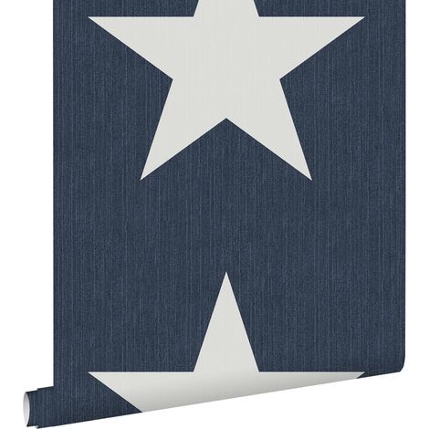papier peint étoiles sur le tissu de jeans en denim bleu foncé - ESTAhome (1/5)