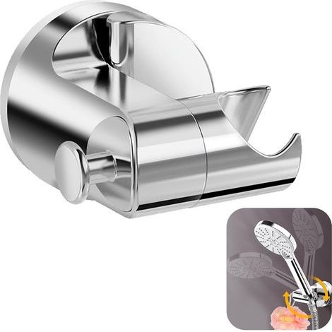Supporto per soffione doccia a ventosa, supporto per doccetta a mano senza foratura, supporto per soffione doccia rimovibile, supporto per soffione doccia girevole a 360°, supporto universale per docc (1/5)