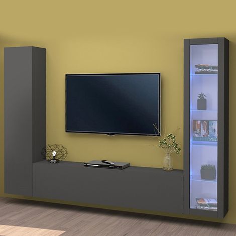 Meuble TV moderne avec vitrine et armoire murale Peris RT (1/5)