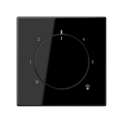 Jung Tapa para termostato, Símbolo de temperatura, Termoplástico, Serie LS, schwarz LS 1749 BF SW