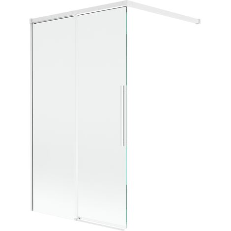 Mexen Rox paroi de baignoire à 2 volets coulissante 100 x 150 cm, transparent, blanc - 8C9-100-003-20-00
