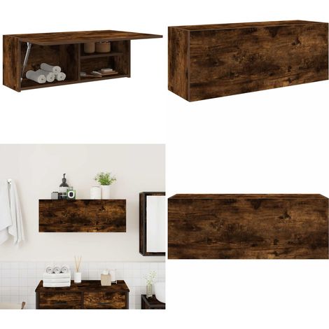 vidaXL Bad-Wandschrank Räuchereiche 80x25x30 cm Holzwerkstoff (1/5)