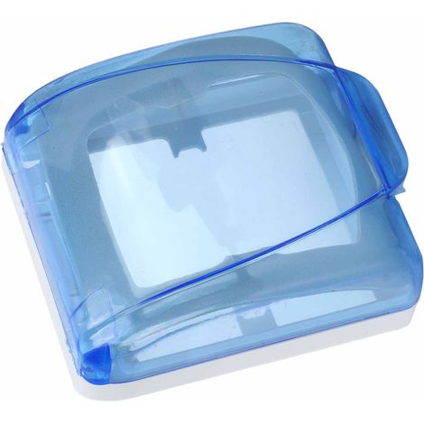Aramox Universal 86 Typ Wasserauslassabdeckung Wasserdichte Steckdosenbox Transparentes Auslassdesign Transparente Abdeckung mit Anwendungshinweis.